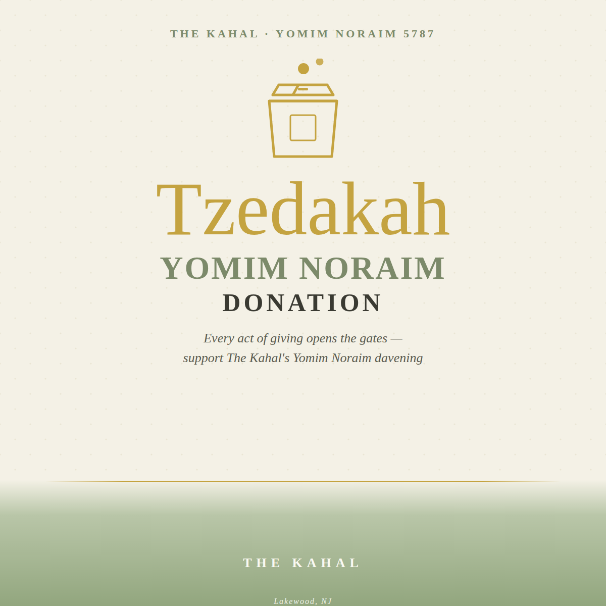 Yomim Noraim Donation